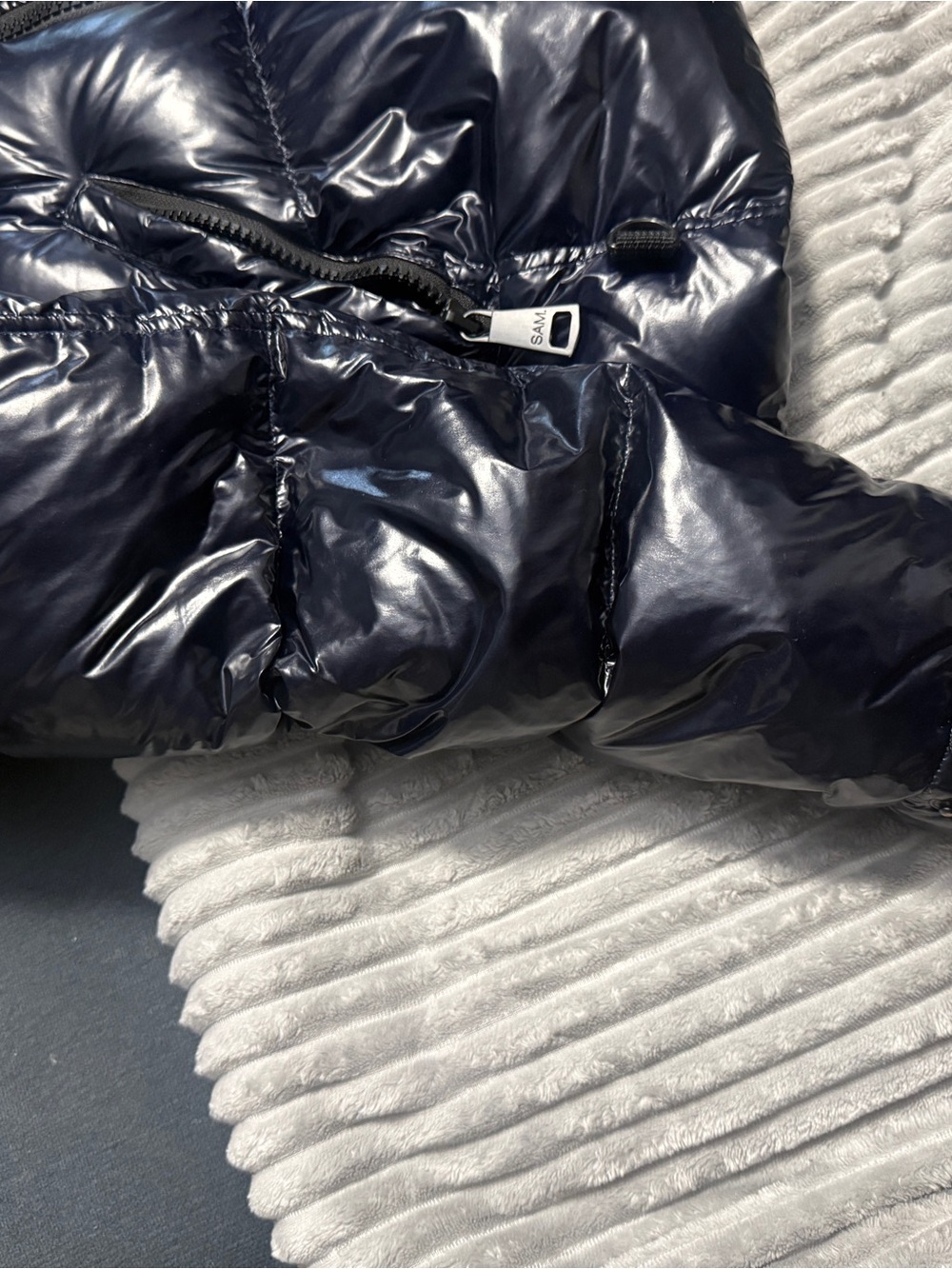 SAM. Shiny Navy Quilted Puffer Jacket - Picture 7 of 10